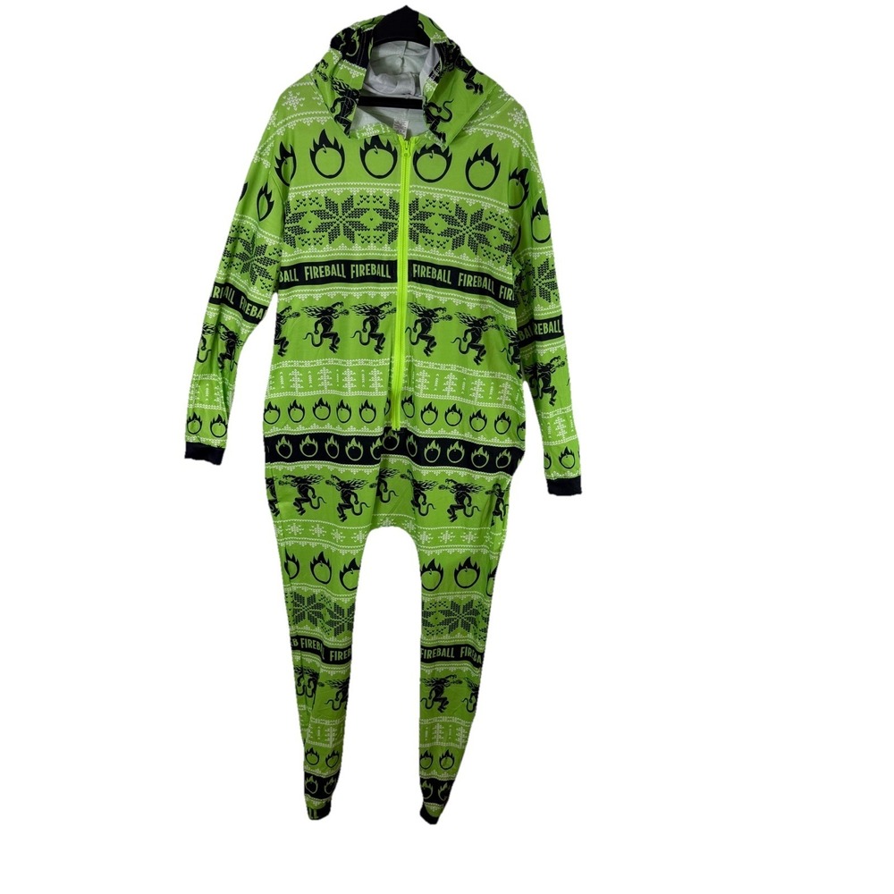 Fireball Whiskey One Piece‎ Pajamas Christmas Jumpsuit Unisex Size Large